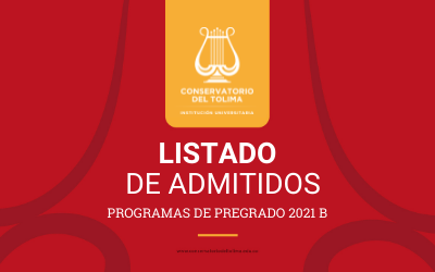 Listado Admitidos Programas de Pregrado y Posgrado 2021B