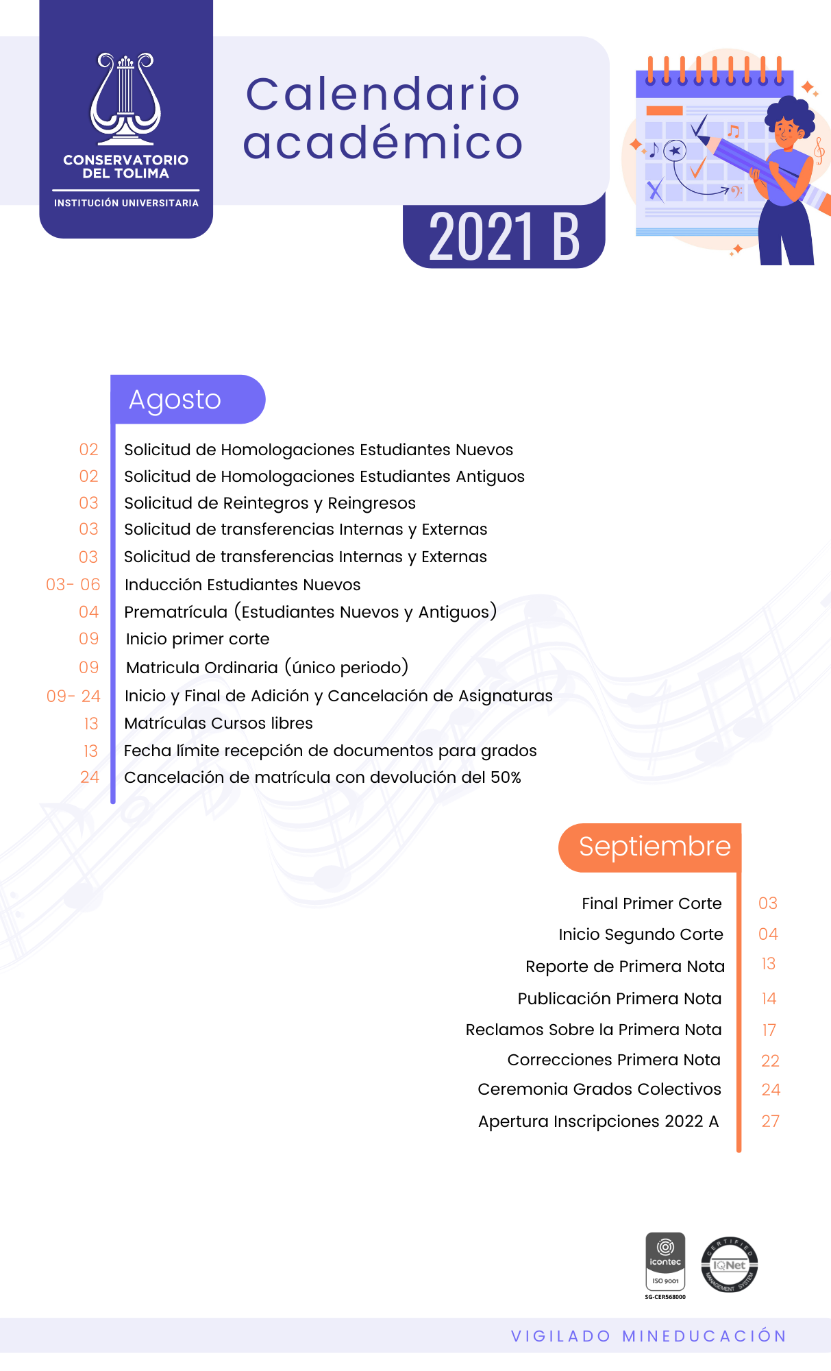 Calendario académico PARTE I